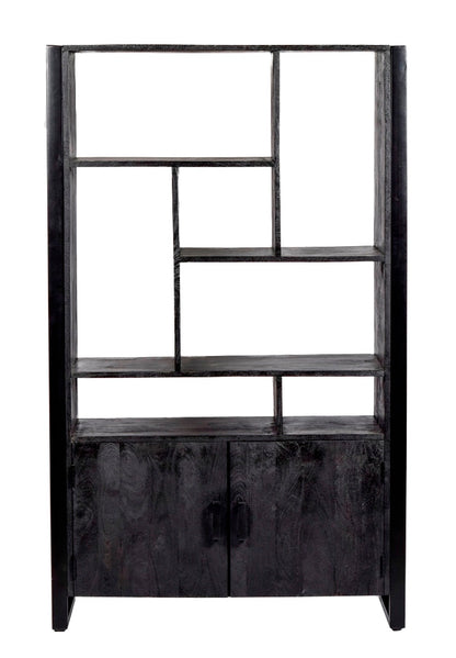 Bibliothèque Deocriste de Nancy - Armoire murale - Armoire sur pied - Bois de manguier - Noir - ± 40 x 110 x 180 cm