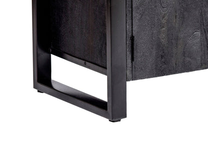 Nancy's Deocriste Bookcase - Wall cabinet - Standing cabinet - Mango wood - Black - ± 40 x 110 x 180 cm