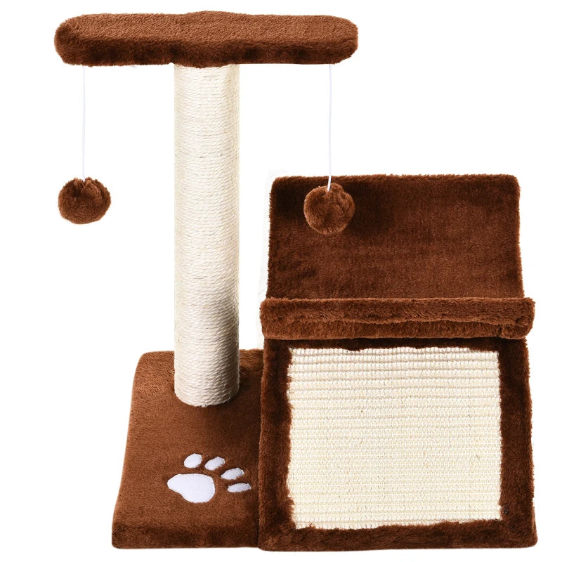 Nancy's Friande Krabpaal - Kattenbed - Kattengrot - Pluche - Bruin - ± 40 x 30 x 40 cm