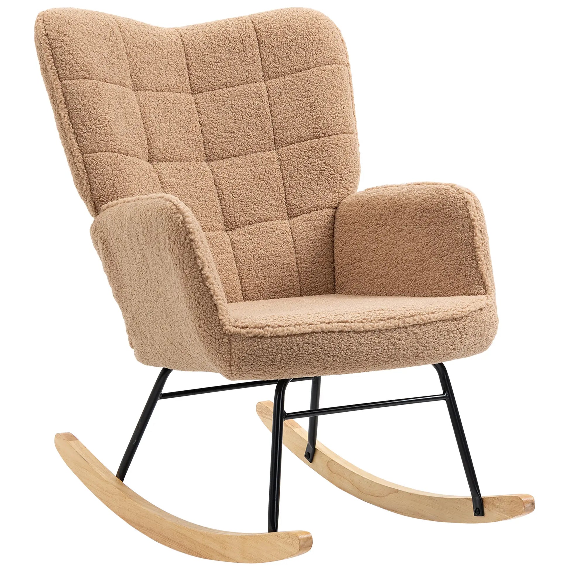 Nancy's Grandola Schommelstoel - Loungestoel - Relaxstoel - Bruin - Fleece