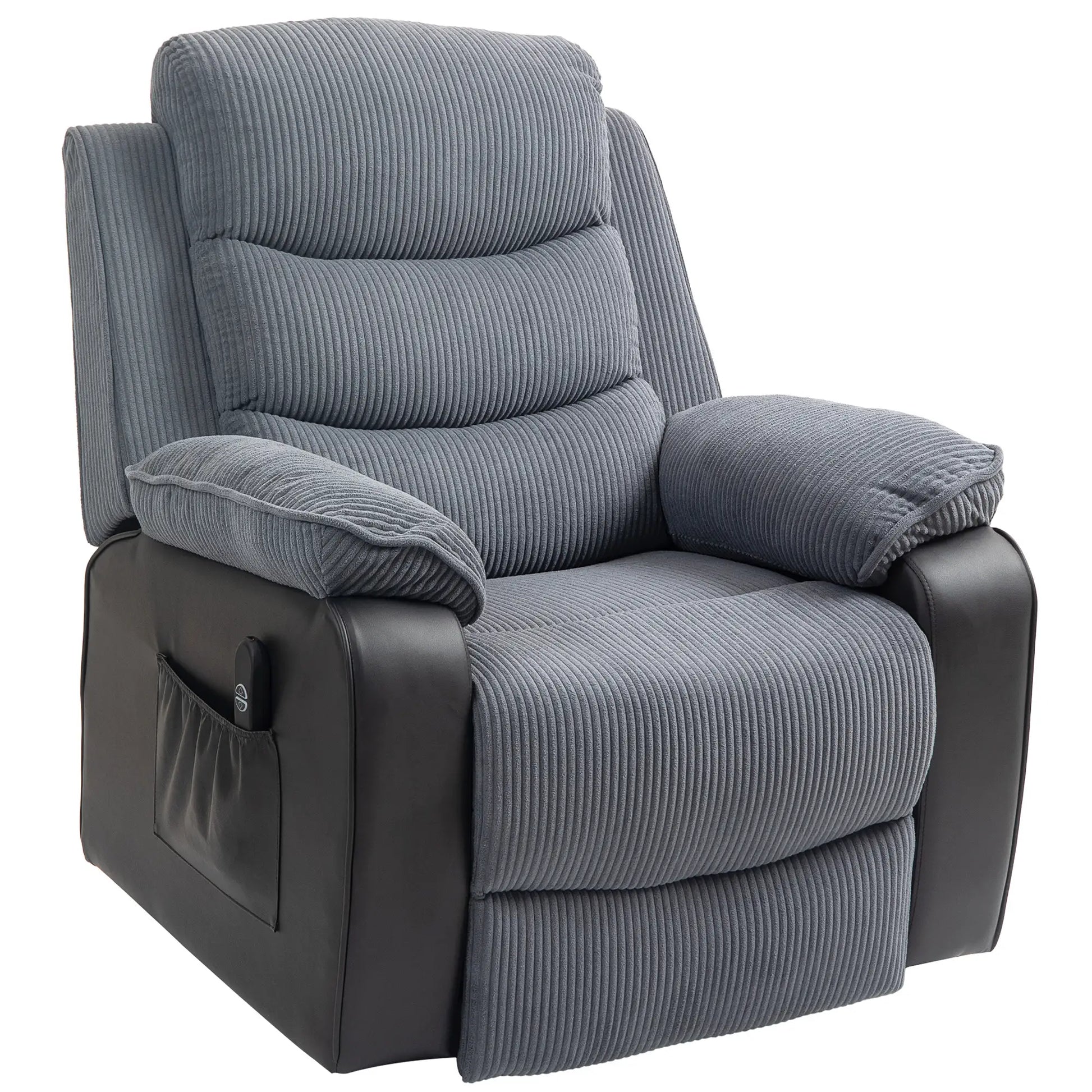 Nancy's Tabuadelo Sta op Stoel - Opsta Stoel - Seniorenstoel - Relaxfauteuil - Grijs - Ribfluweel