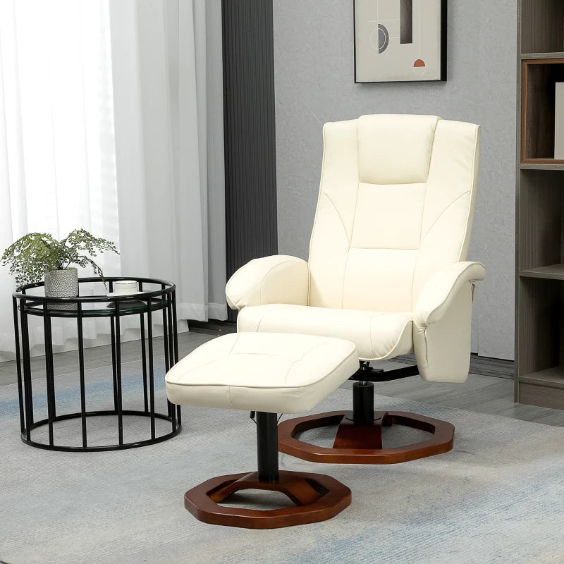 Nancy's Ervedal Massagestoel - Massage Fauteuil - Relaxstoel - Crème Wit / Bruin - Kunstleer