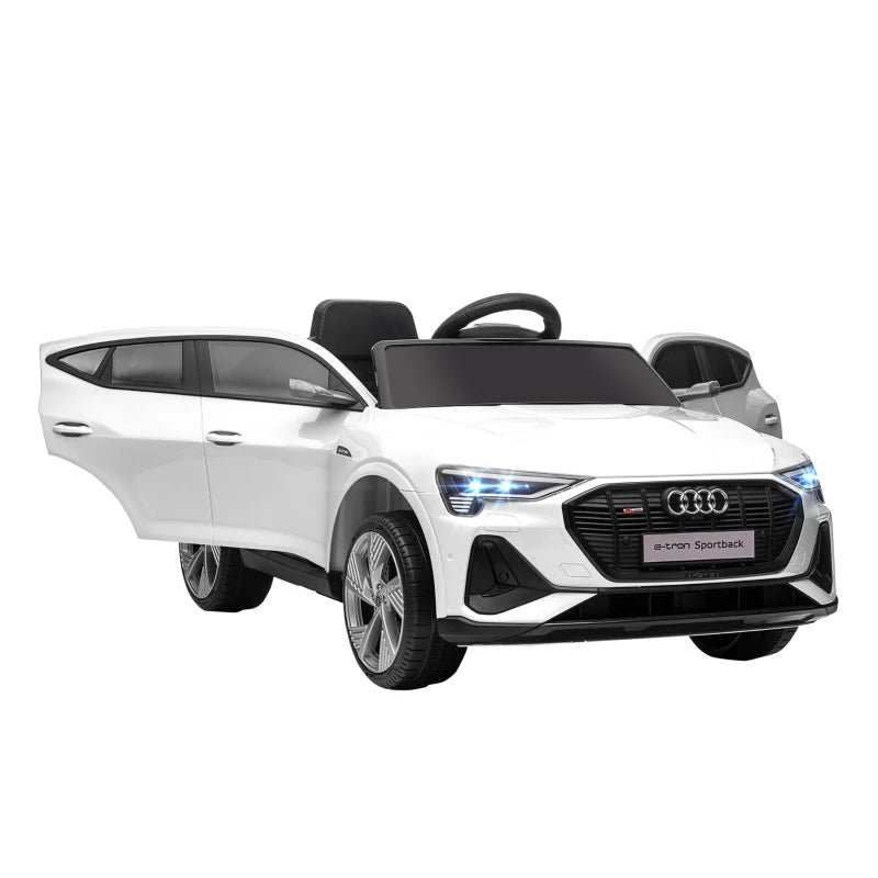 Nancy's Sjoerd Elektrische Kinderauto - Elektrische Auto - Audi E-tron voor Kinderen - Muziek / Licht - Wit / Zwart