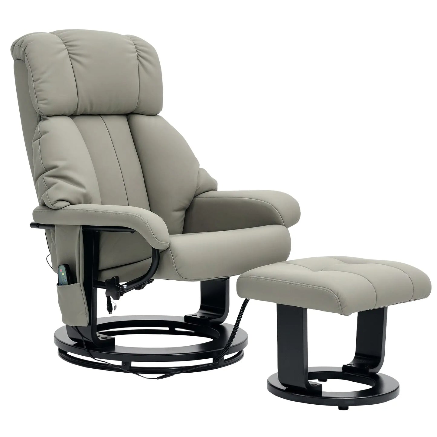 Nancy's Carreiras Massagestoel met Hocker - Relaxfauteuil - Relaxstoel - Ergonomisch - Verstelbaar - Grijs - Kunstleer