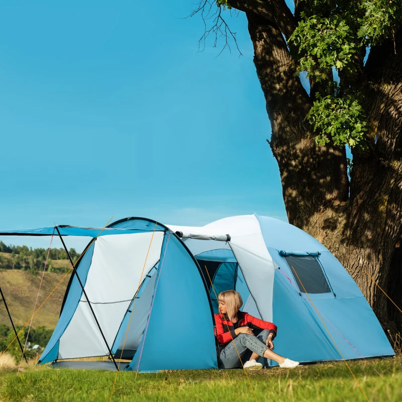 Nancy's Trofa Kampeertent - Camping Tent - 3 Personen - Blauw - 390 x 250 x 180 cm