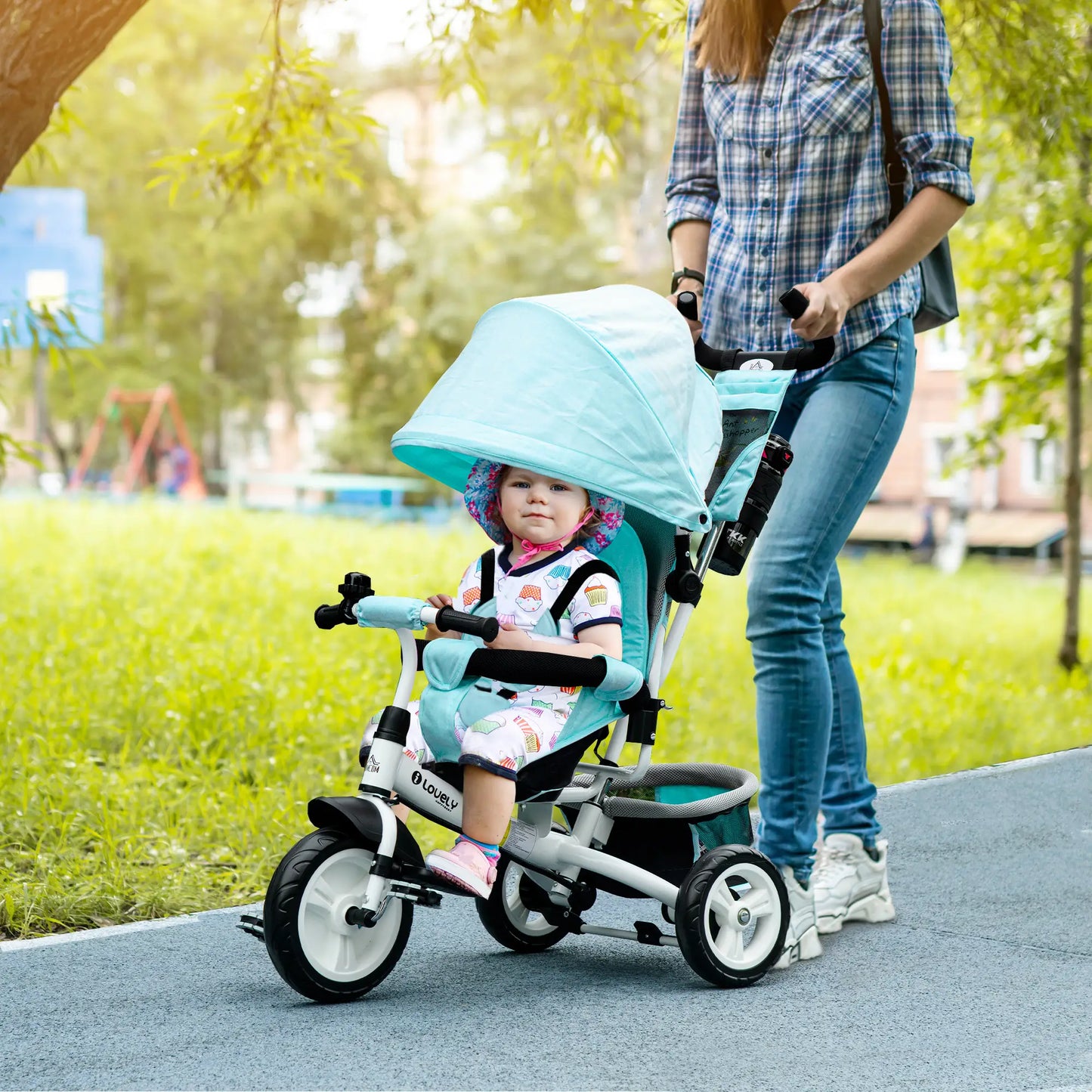 Nancy's Catania Driewieler - Kinderfiets - Loopfiets - Kinderwagen - Groen