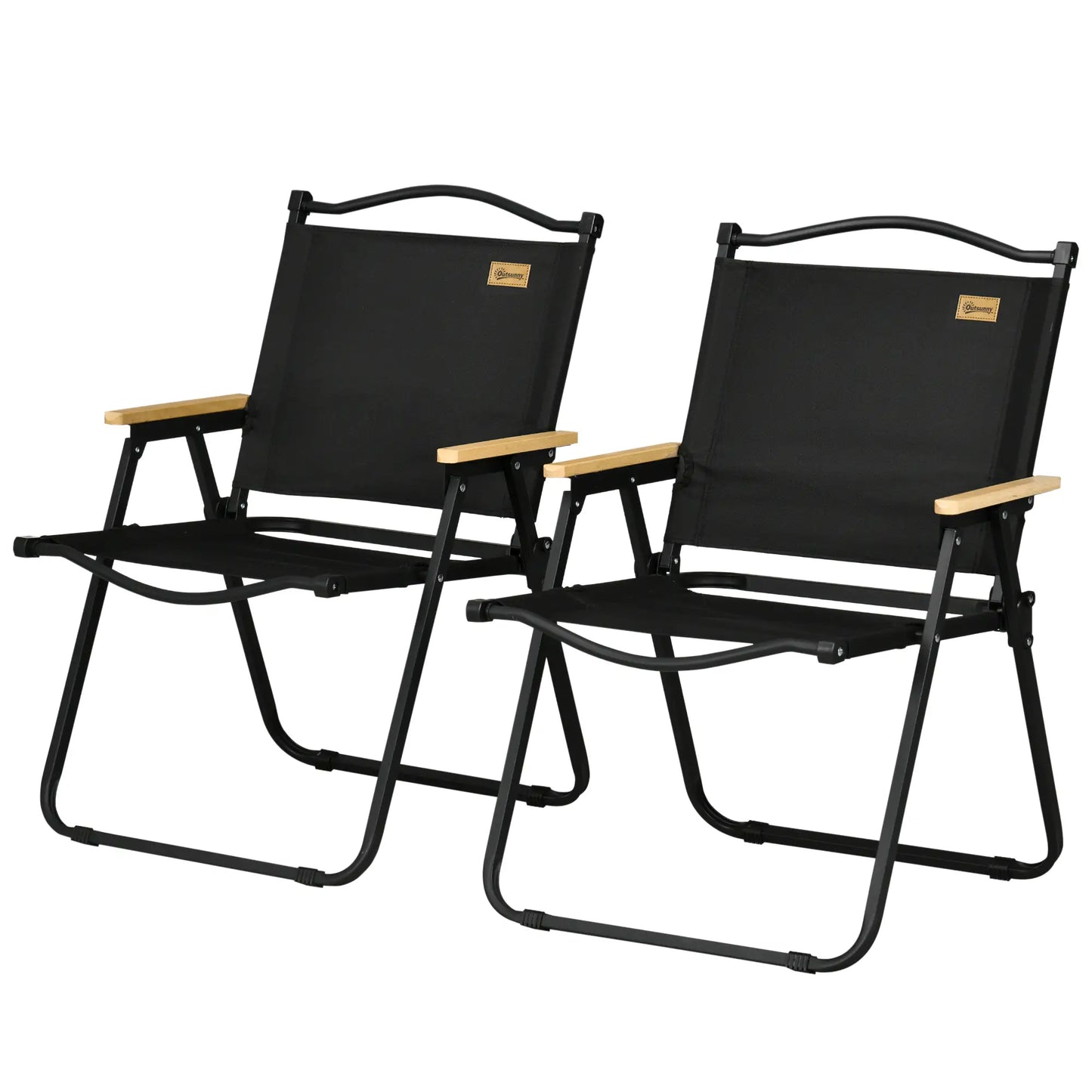 Nancy's Camerano Strandstoelen - Campingstoelen - Tuinstoelen - Set van 2 - Opvouwbaar - Zwart