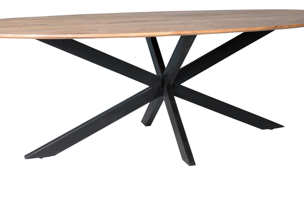 Nancy's Deao Dining table - Dining room table - Oval - Acacia Wood - Steel - 210 cm