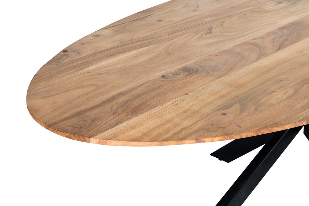 Nancy's Deao Dining table - Dining room table - Oval - Acacia Wood - Steel - 210 cm