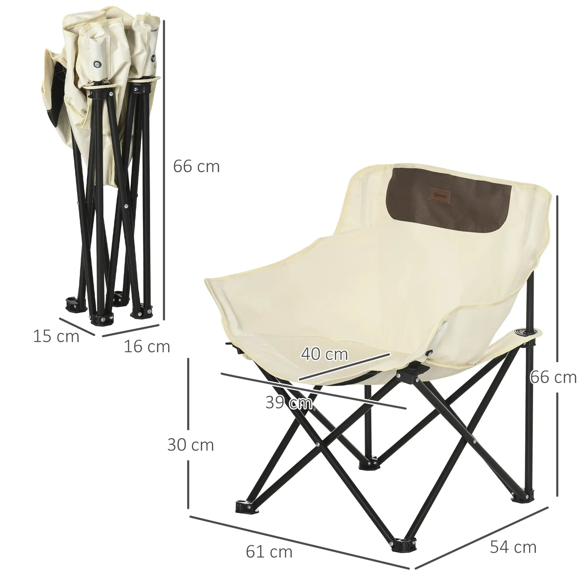 Nancy's Camerino Strandstoel - Campingstoel - Vouwstoel - Wit