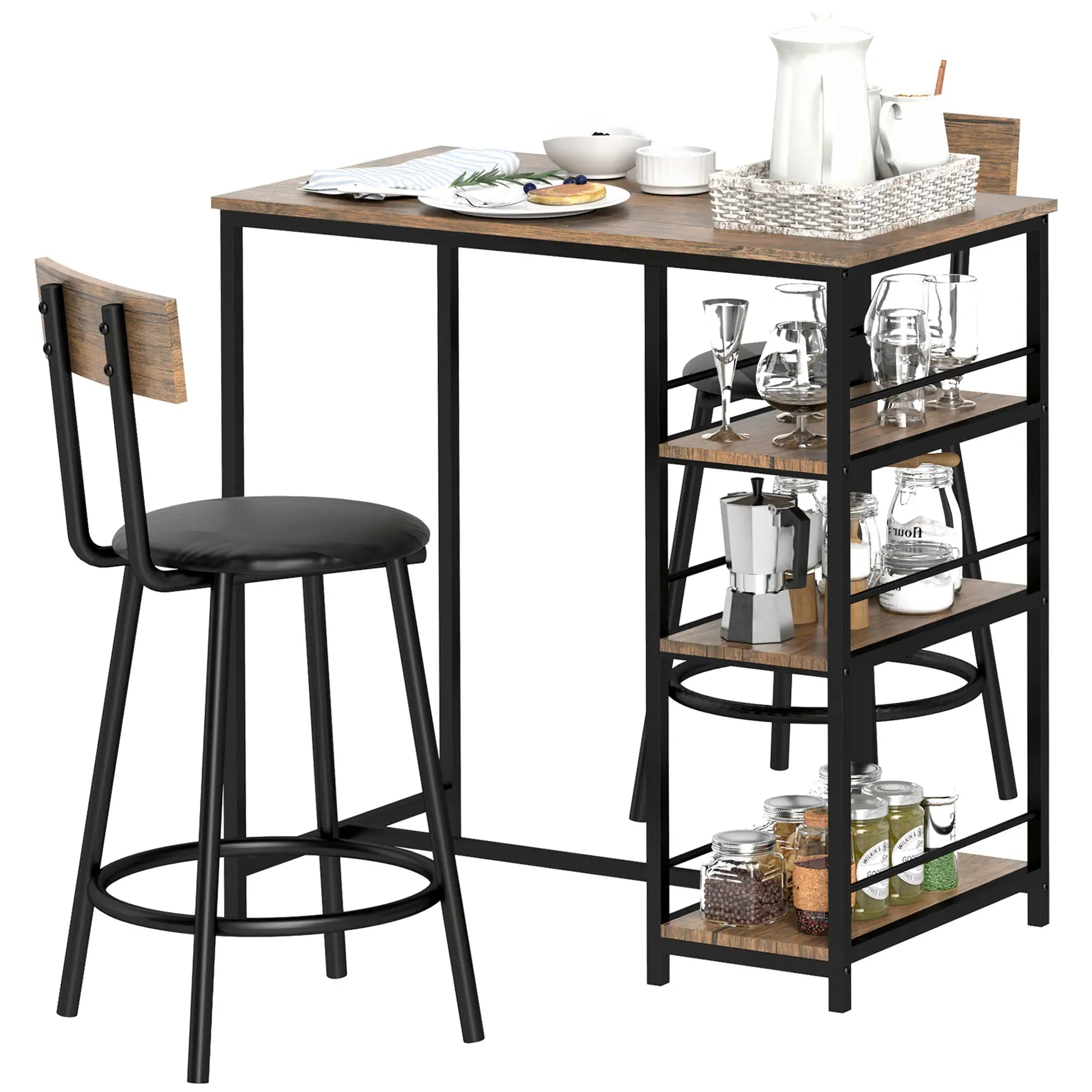 Nancy's Capurso Bartafel Set - 3-Delige Bar Set - Eiken