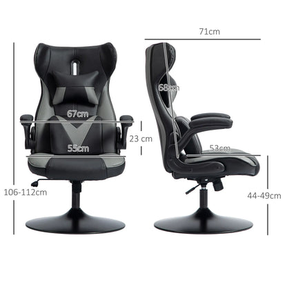 Nancy's Lagarinhos Gamestoel - Gaming stoel - Verstelbaar - Ergonomisch - Draaibaar - Zwart / Grijs