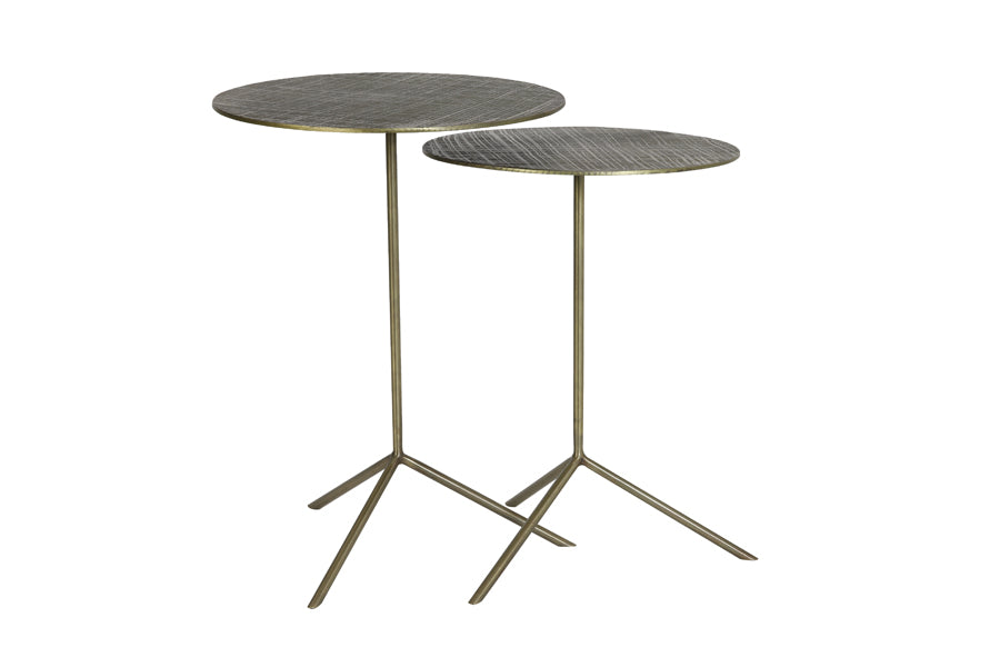 Nancy's Tonda Salontafel Set - Bijzettafel Set - Brons - Staal - Set van 2