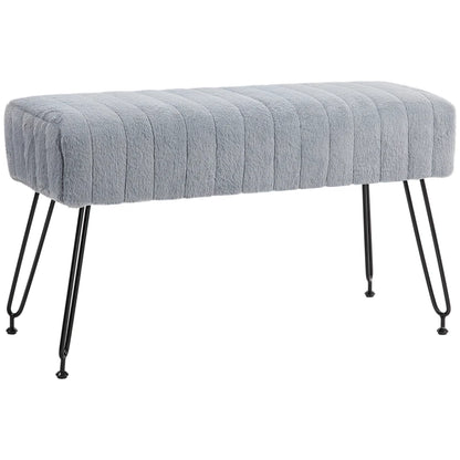 Nancy's Gondoriz Bench - Hallway bench - Sofa - Gray - Faux fur - ± 80 x 30 x 45 cm