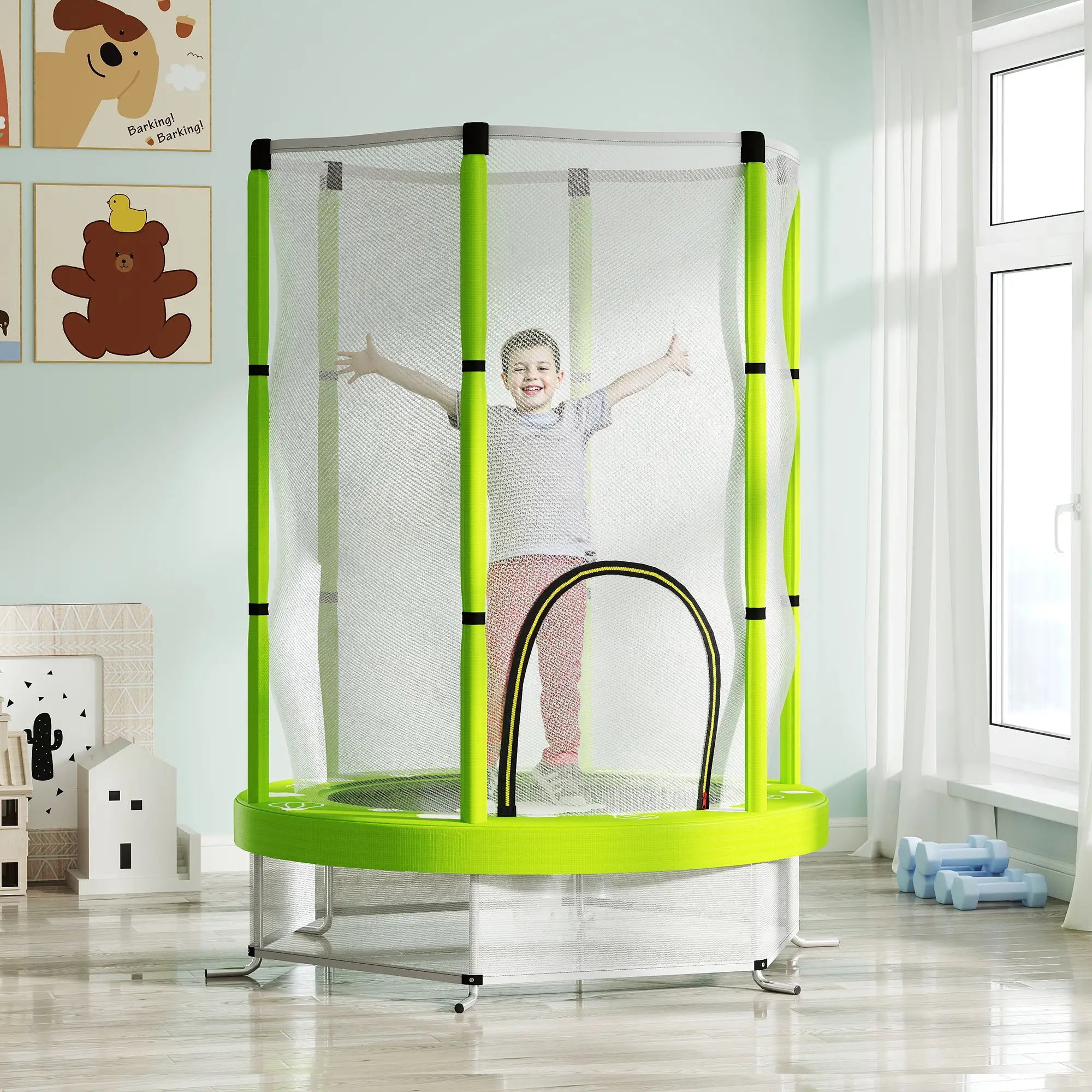 Nancy's Cannara Kinder Trampoline met Veiligheidsnet - Groen - Ø 140 cm