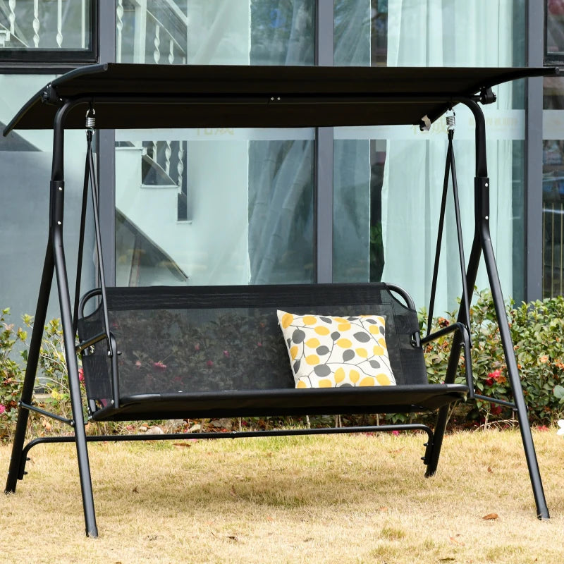 Nancy's Almoster Schommelbank - Tuinschommel - Zwart - ± 170 x 110 x 155 cm