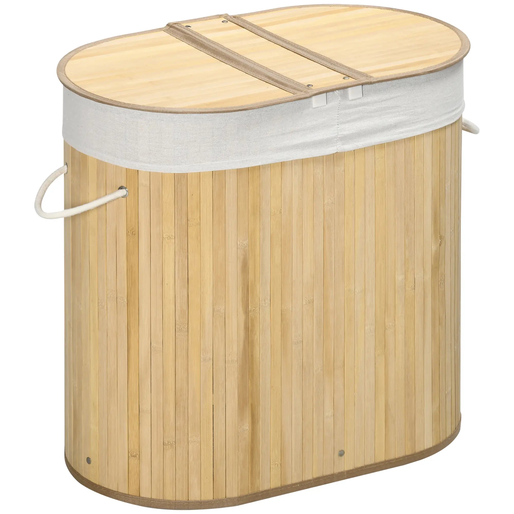 Nancy's Oriola Wasmand - Wasbox - Wassorteerder - Natuurlijk - Bamboe / Katoen - 100L