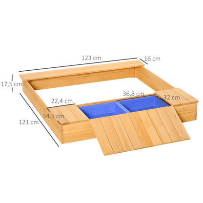 Nancy's Agrobom Zandbak Met 2 Emmers - Dennenhout - ± 125 x 120 x 15 cm