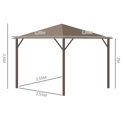 Nancy's Isabella Paviljoen - Partytent - Tuin Paviljoen - Bruin - ± 300 x 300 x 260 cm