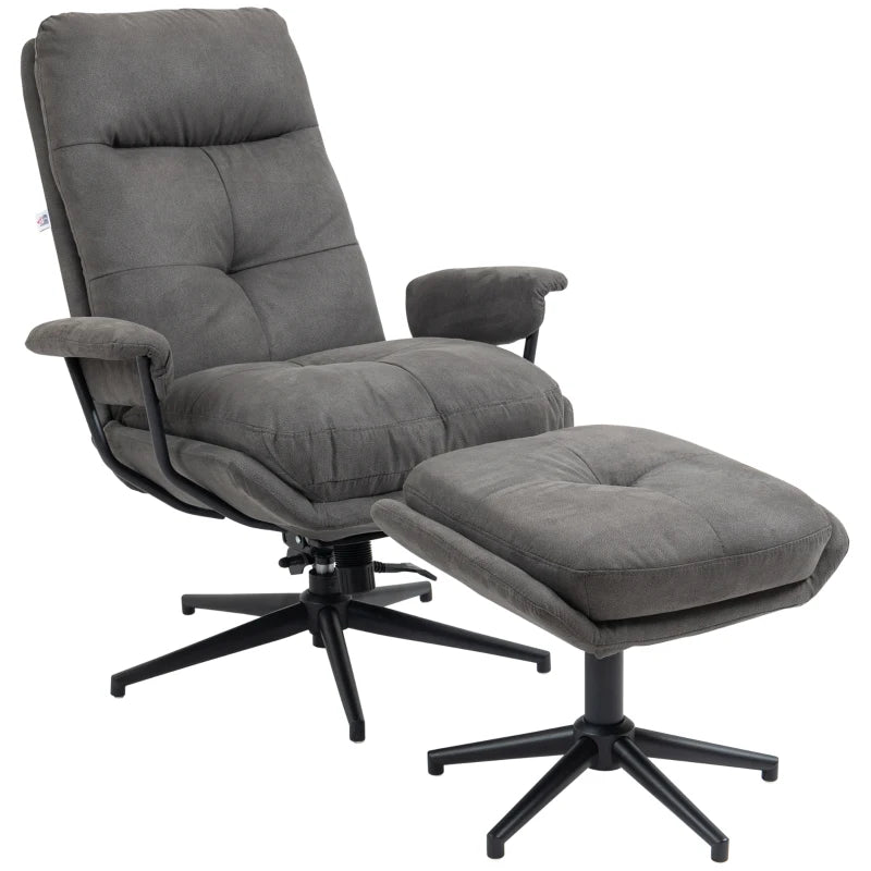 Nancy's Conde Relaxfauteuil - Relaxstoel - Ligstoel - Verstelbare Rugleuning - Draaibaar - Grijs / Zwart