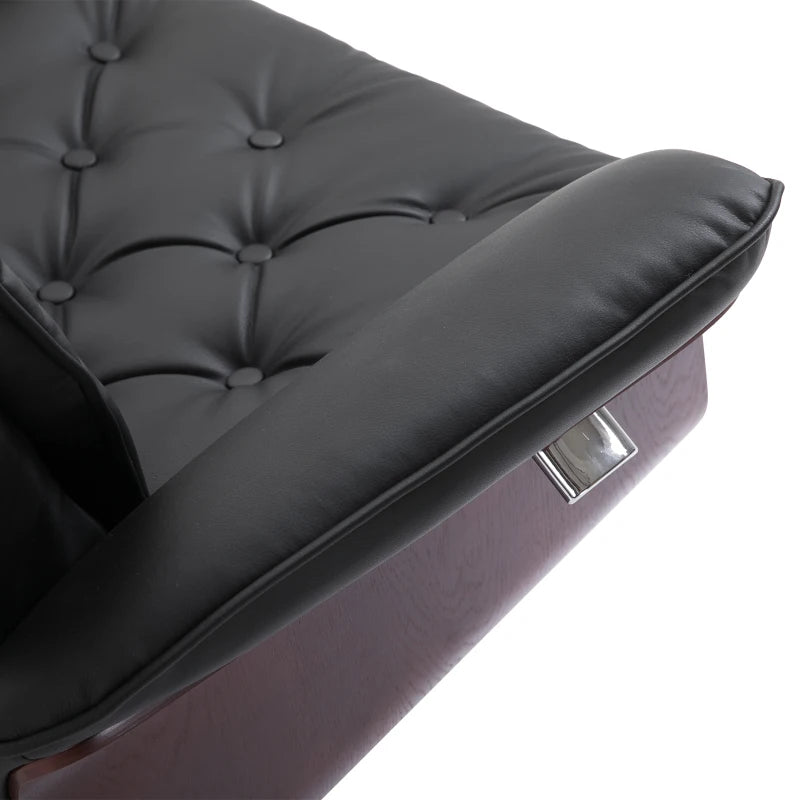 Nancy's Fementoes Relaxfauteuil - Relaxstoel - Ligstoel - Verstelbare Rugleuning - Draaibaar - Met Voetenbank - Zwart - Kunstleer