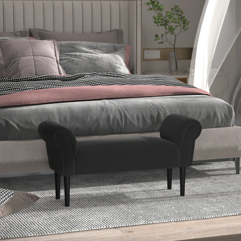 Banc Argegno de Nancy - Banc de couloir - Banc - Noir - ± 100 x 35 x 50 cm