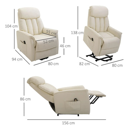 Nancy's Alcaide Sta op stoel - Opsta stoel - Seniorenstoel - Relaxfauteuil - Beige - Kunstleer