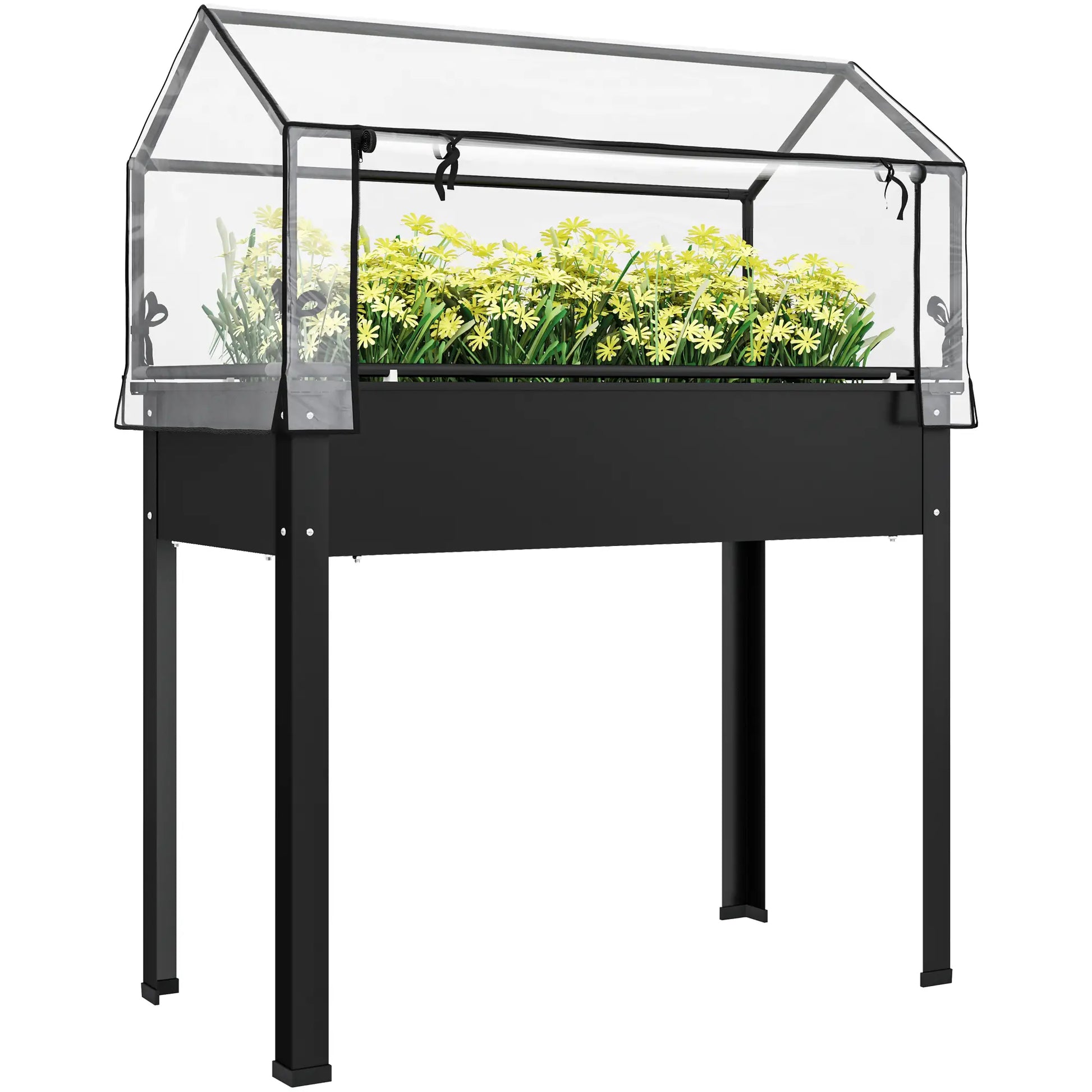 Nancy's Terrugem Kweekkas - Plantenkas - Tuinkas - Verhoogd Tuinbed - Zwart - ± 100 x 50 x 125 cm