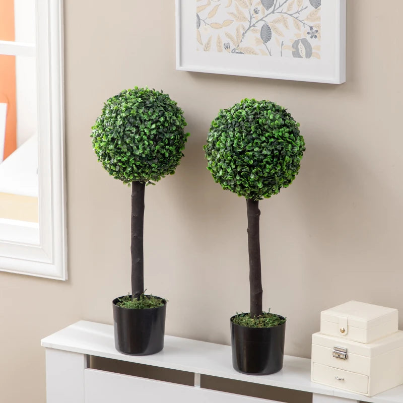 Nancy's Archi Kunstplant - Kunstboom - Kunst Buxus - Set van 2 - 60 cm hoog