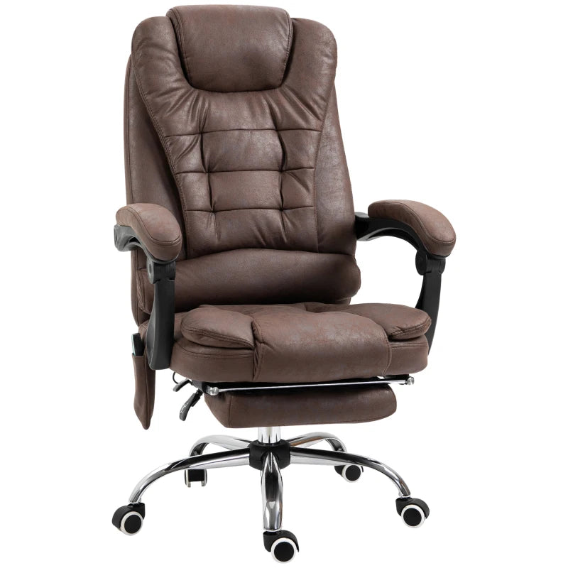 Nancy's Atessa Massage Office Chair - Massage Chair - Massage and Heating Function - With Footrest - Ergonomic - Adjustable - Brown