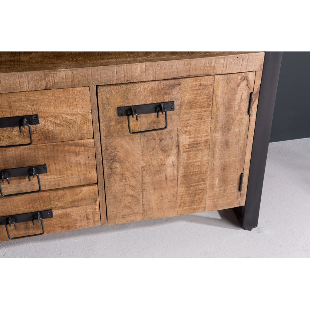 Nancy's Bairradas Dressoir - Kast - Mangohout - Staal - ± 145 x 40 x 80 cm