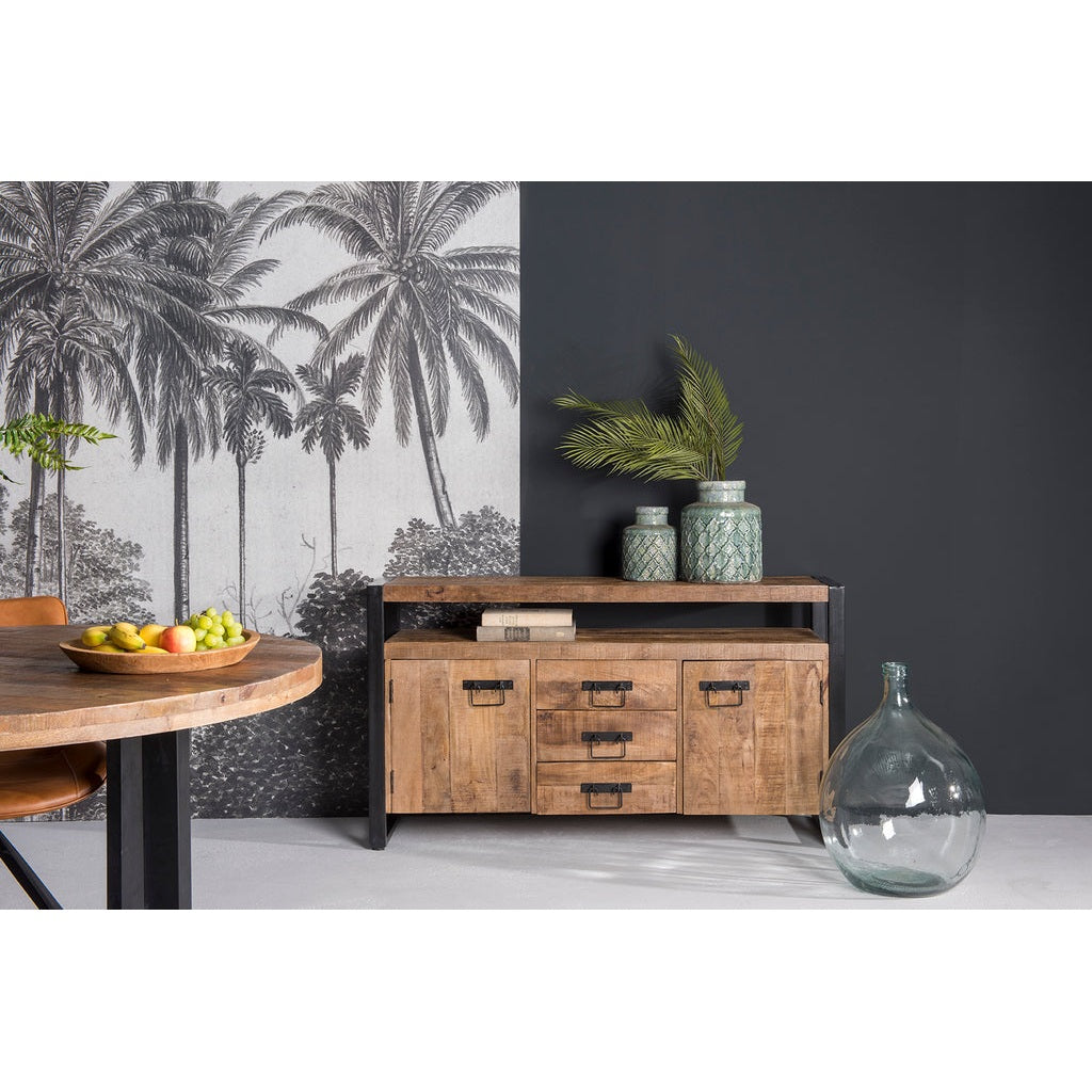 Nancy's Bairradas Dressoir - Kast - Mangohout - Staal - ± 145 x 40 x 80 cm