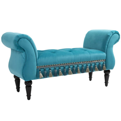 Banc Argelato de Nancy - Banc - Banc de couloir - Bleu - Velours - ± 120 x 40 x 60 cm