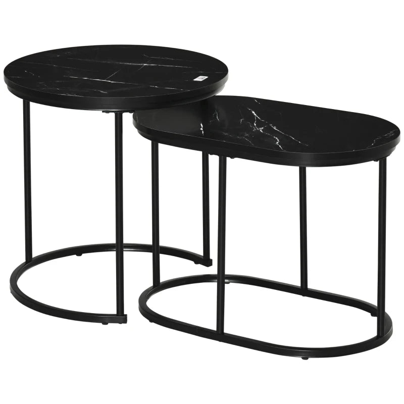 Ensemble de table basse Nancy's Bornes - Tables d'appoint - Table basse - Noir - Aspect marbre