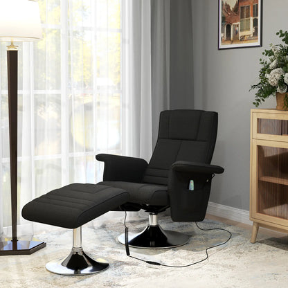 Nancy's Flamengos Massagestoel - Relaxstoel - Loungestoel - Fauteuil - Zwart - Linnen