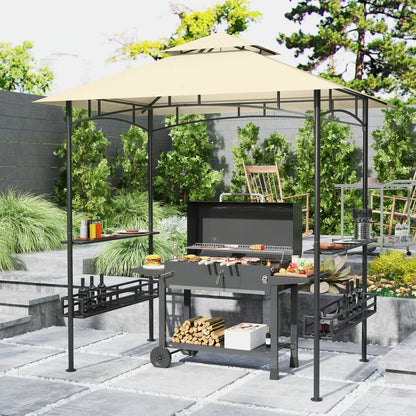 Nancy's Cadrezzate Barbecue Paviljoen - Bbq afdak - Bbq overkapping - Beige - ± 240 x150 x 260 cm