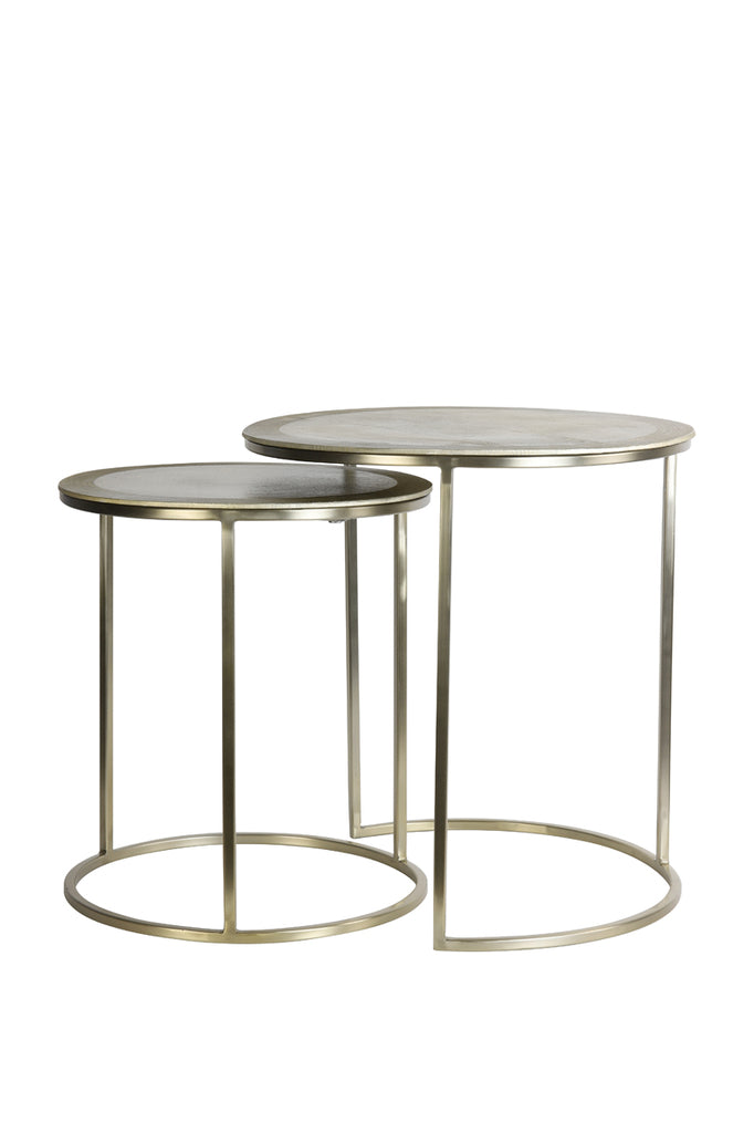 Nancy's Raposa Coffee Table Set - Side Tables - Set of 2 - Steel - Gold