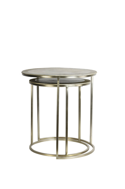 Nancy's Raposa Coffee Table Set - Side Tables - Set of 2 - Steel - Gold