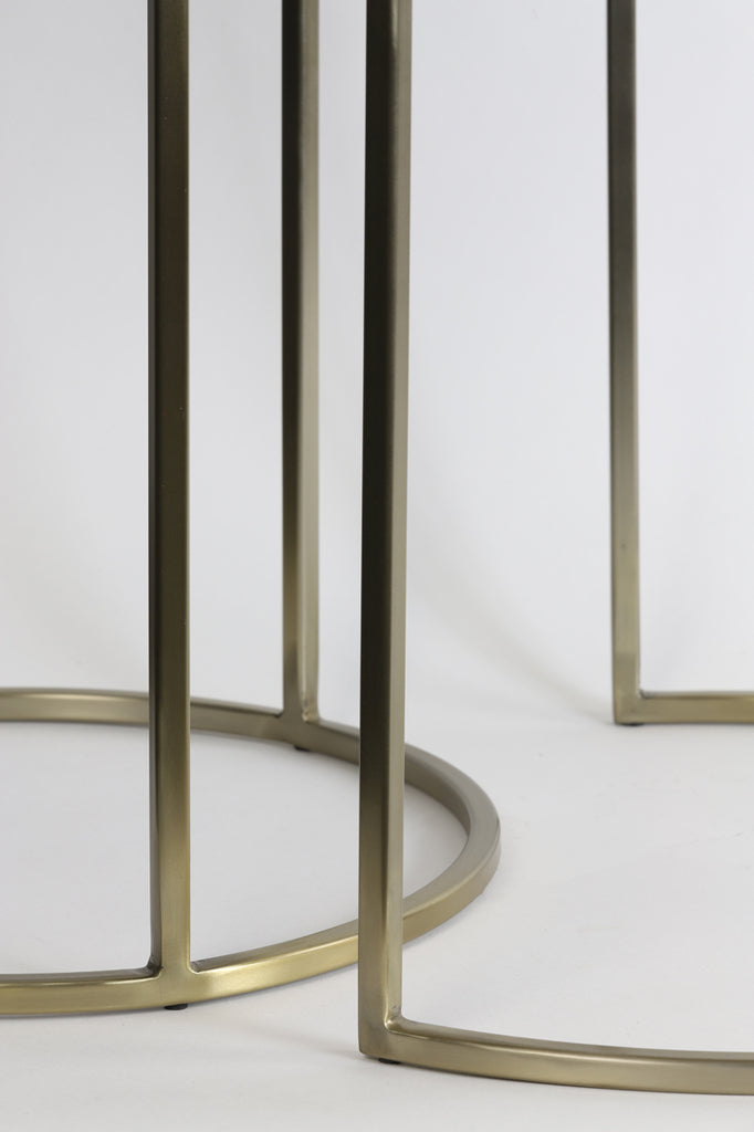 Nancy's Raposa Coffee Table Set - Side Tables - Set of 2 - Steel - Gold