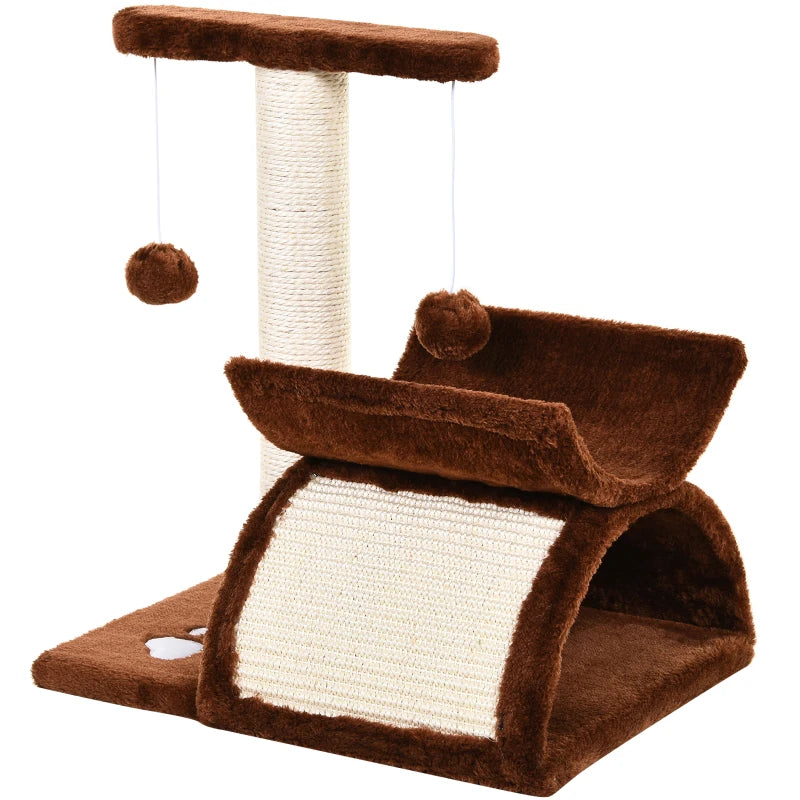 Nancy's Friande Krabpaal - Kattenbed - Kattengrot - Pluche - Bruin - ± 40 x 30 x 40 cm