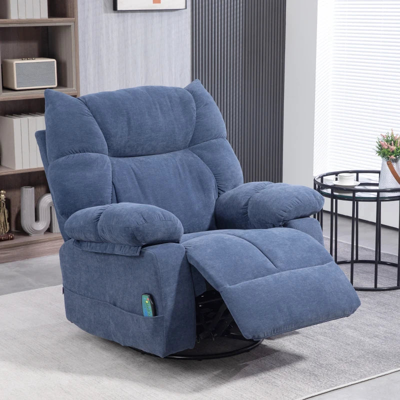 Nancy's Guardizela Massagestoel - Relaxfauteuil - Relaxstoel - Verstelbare Rugleuning - Draaibaar - Voetensteun - Blauw