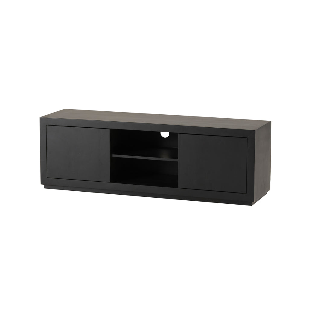 Nancy's Tangil TV Kast - TV Meubel - TV dressoir - Zwart - Mangohout - ± 150 x 40 x 55 cm