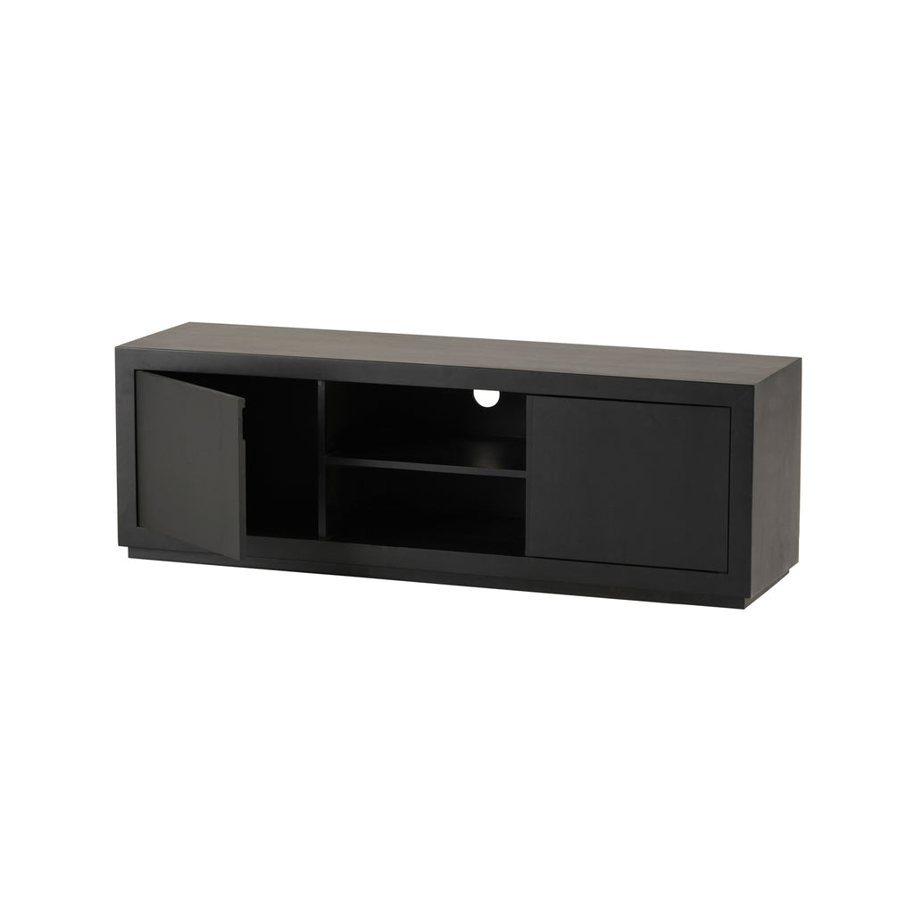 Nancy's Tangil TV Kast - TV Meubel - TV dressoir - Zwart - Mangohout - ± 150 x 40 x 55 cm