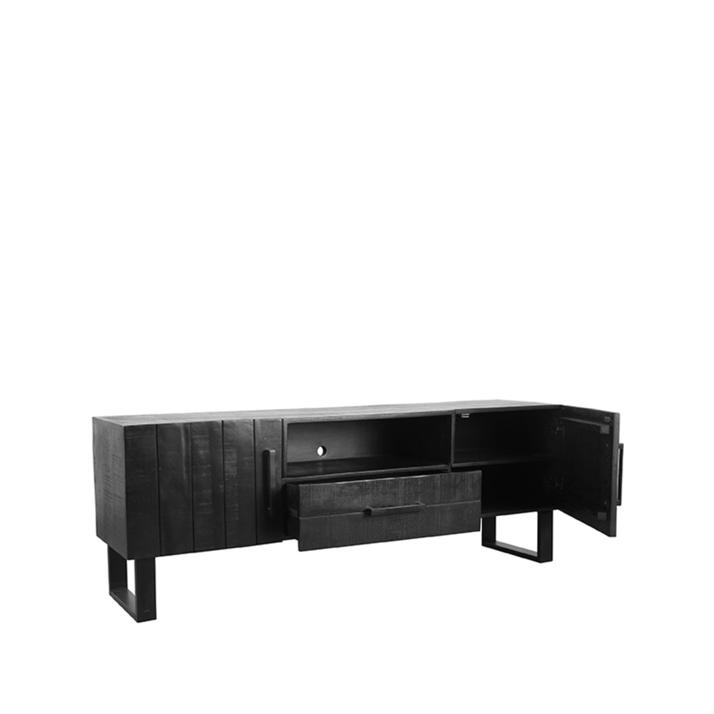 LABEL51 TV cabinet Santos - Black - Mango wood - ± 170 x 40 x 60 cm