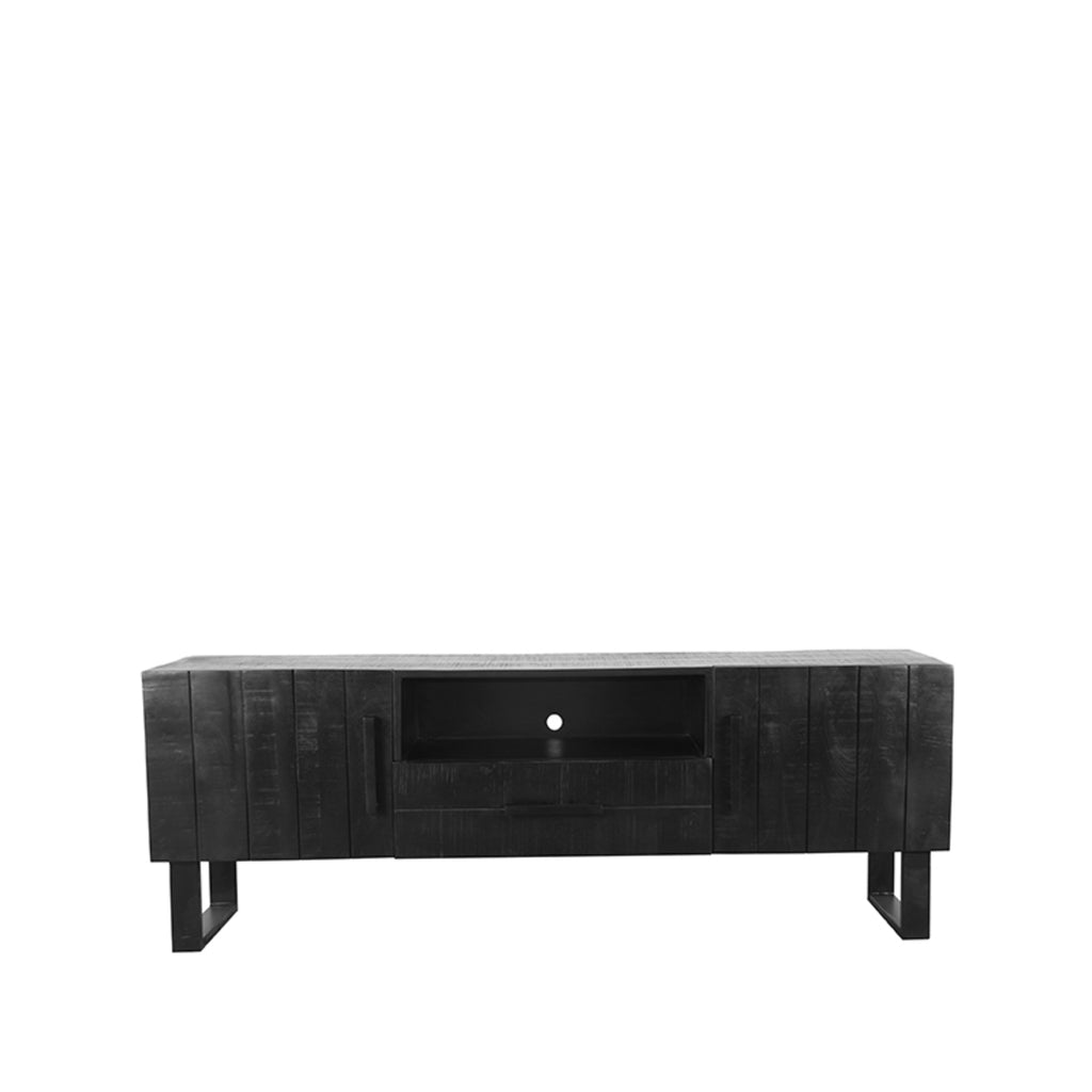 LABEL51 TV cabinet Santos - Black - Mango wood - ± 170 x 40 x 60 cm