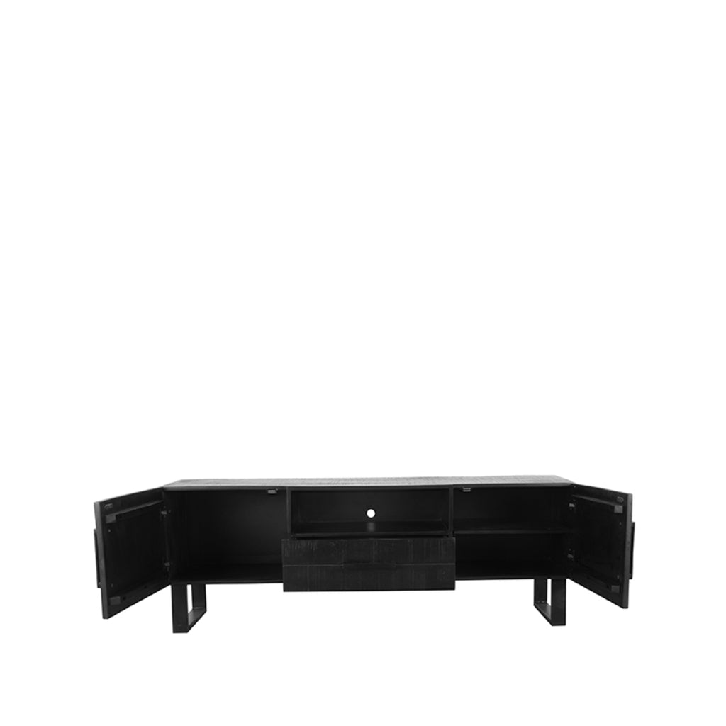 LABEL51 TV cabinet Santos - Black - Mango wood - ± 170 x 40 x 60 cm