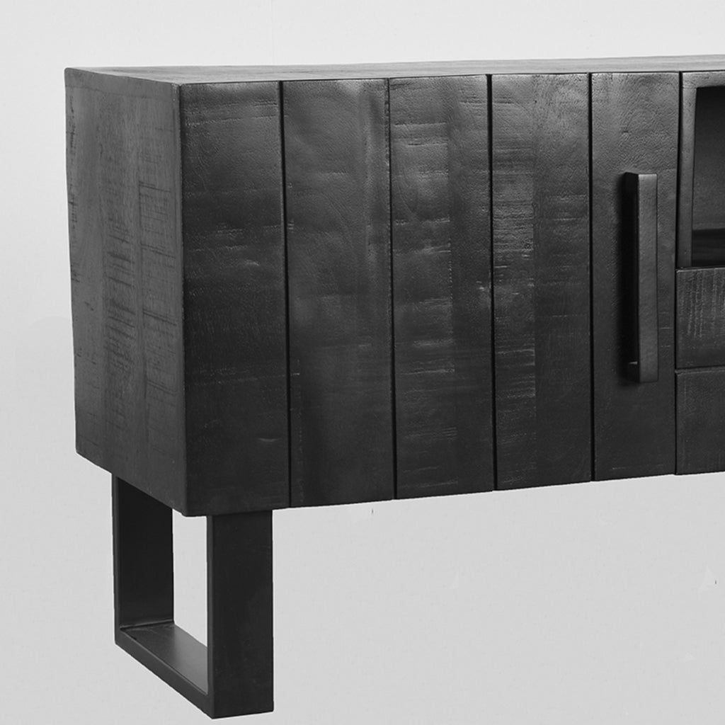 LABEL51 TV cabinet Santos - Black - Mango wood - ± 170 x 40 x 60 cm