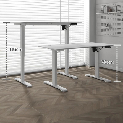 Nancy's Arzignano Verstelbaar Bureau - Zit-Sta Bureau - Elektrisch Bureau - Wit - 140 x 70 x 72-116 cm