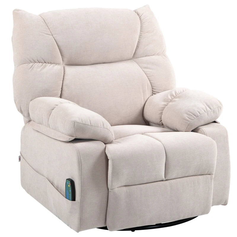 Fauteuil Nancy's Monte Relax - Fauteuil relax - Électrique - Fauteuil de massage - Rotatif - Fonction berçante - Beige