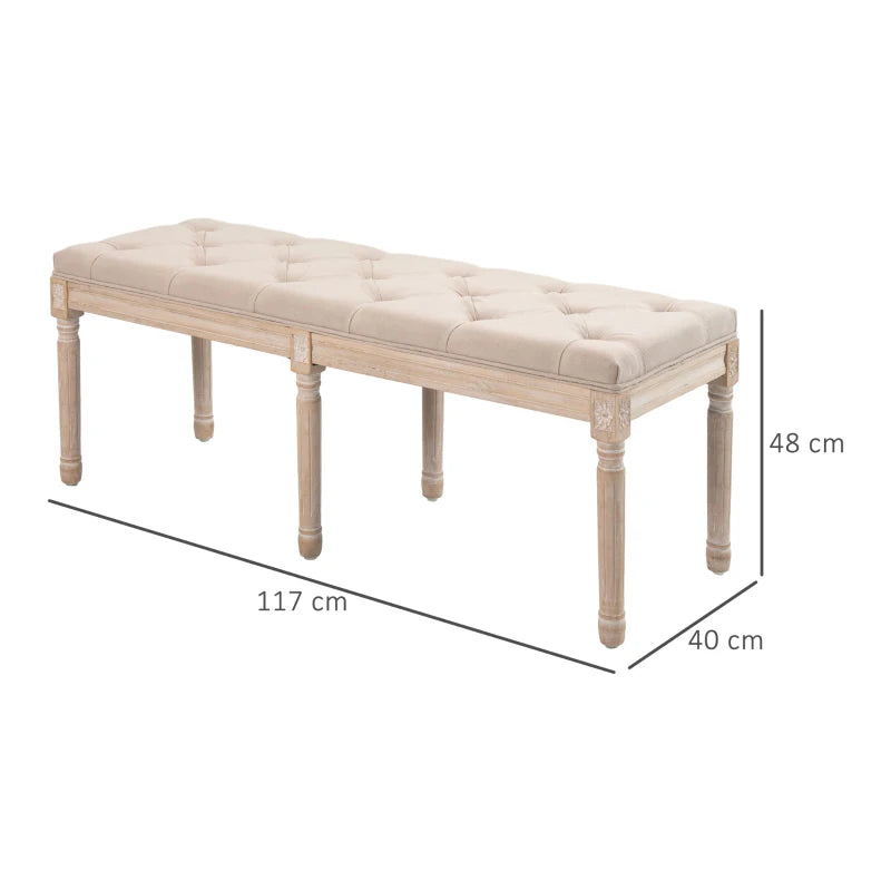 Banc Ardesio de Nancy - Banc de couloir - Banc - Vintage - Beige - ± 120 x 40 x 50 cm